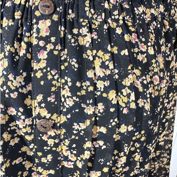 Miss Me Off The Shoulder Women's Floral Black Tan 1/2 Sheer Sleeve Dress Size S - Picture 10 of 14